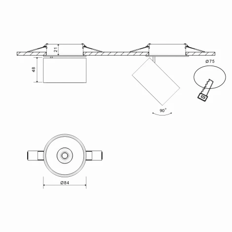 Встраиваемый точечный светильник Lumker LK I-RC-BL-WW