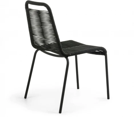 Стул уличный La Forma (ex Julia Grup) Lambton (Черный/ Веревка,Сталь)