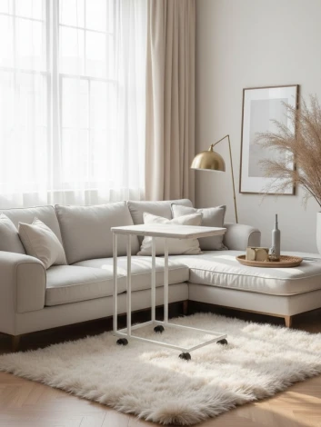 Стол приставной МеталлАрт М007 белый мрамор/белый Mebelik 009776