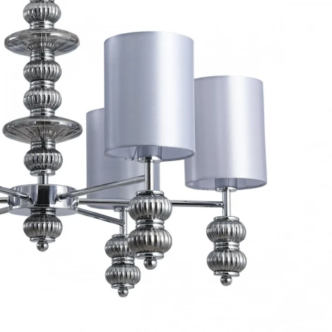 Подвесная люстра со стеклянным декором Lumion Ilmira 8338/6 хром/серый, металл/стекло/текстиль E14 6*40W 220V (на цепи)