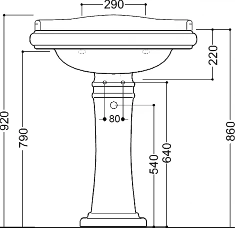 Раковина Kerasan Retro 104701 73 см, 1 отв