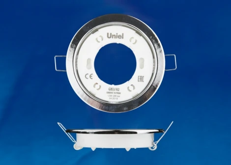 Встраиваемый точечный светильник Uniel GX53/H2 CHROME 10 PROM (220V, круглые)