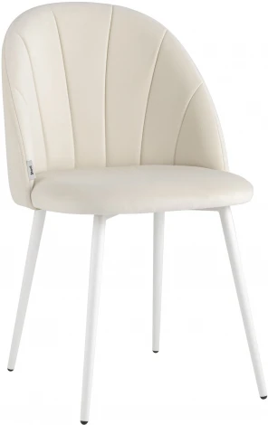 Стул Stool Group Логан велюр молочный белые ножки УТ000035501