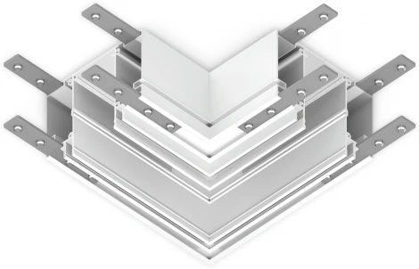 Коннектор угловой для магнитного шинопровода в натяжной потолок Ambrella TRACK SYSTEM GL1045