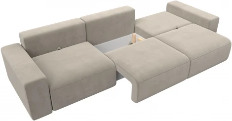 Диван прямой Лига-036 НПБ Классик Лонг (Бежевый/Микровельвет) Лига Диванов арт.121313