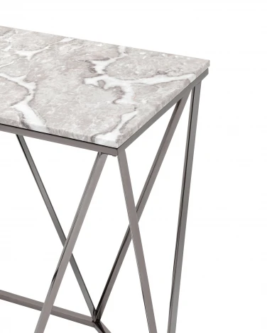 Консоль Stool Group Авалон 122*41 серый мрамор сталь темный хром УТ000036336