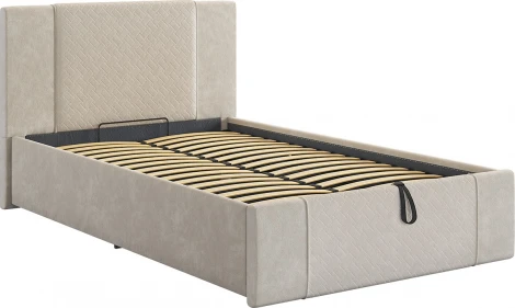 Кровать с подъемным механизмом Хлоя 120х200 см Mebelson (ДСП,Ткань/Кремовый) арт.ZP.KM1.2-24.2081