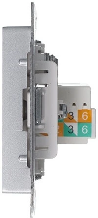 ТВ-розетка встраиваемая и Ethernet RJ-45 (алюминий) Systeme Electric AtlasDesign ATN000389