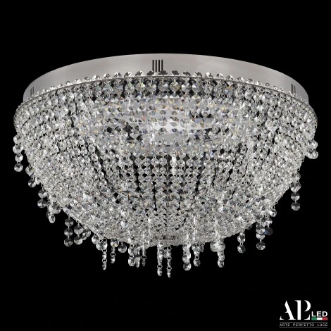 Потолочная люстра светодиодная с пультом APL LED Sicilia SH501.2.50.B.LED-DIM.Ni (220V, хрусталь, круглые)