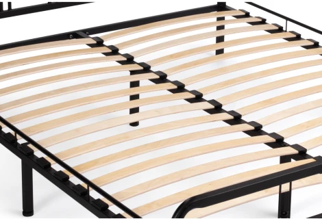 Двуспальная кровать Woodville Рейк 160х200 черная 403027