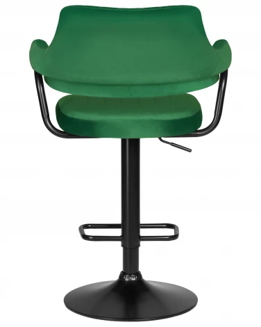 Стул барный DOBRIN CHARLY BLACK (зеленый велюр (MJ9-88)) 5019_BlackBase-LM BLACK, цвет сиденья зеленый (MJ9-88), основания черный