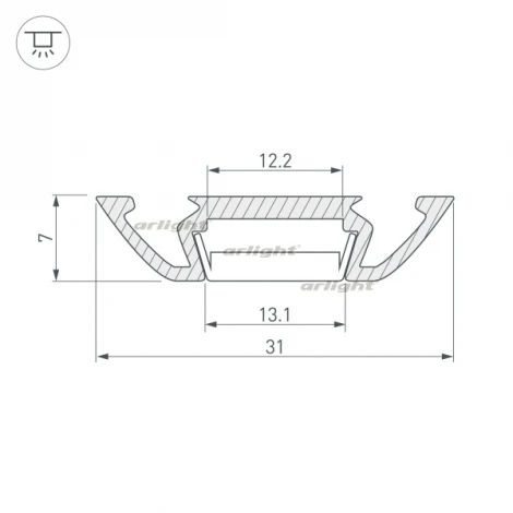 Профиль PHS-A-2000 ANOD (Алюминий) 013215 Arlight