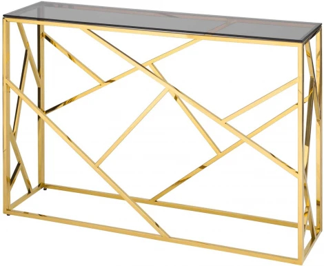 Консоль Stool Group АРТ ДЕКО 115*30 золото стекло smoke УТ000001966