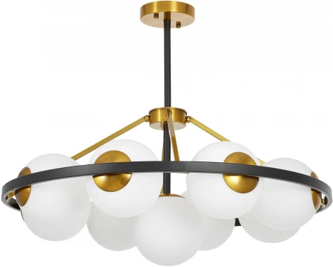 Потолочная люстра на штанге Lumina Deco Donzano LDP 8034-9 BK+WT (220V, шарики)