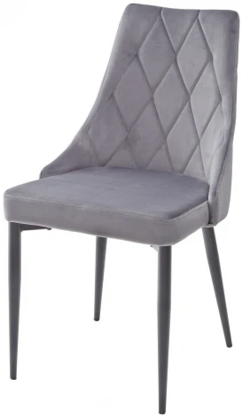 Обеденный стул M-City NEPAL BLUVEL-14 GREY/ серый каркас, велюр