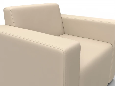 Кресло Лига-093 (ДСП,Брус,Фанера/Пластик/Экокожа/Бежевый) Лига Диванов 132465