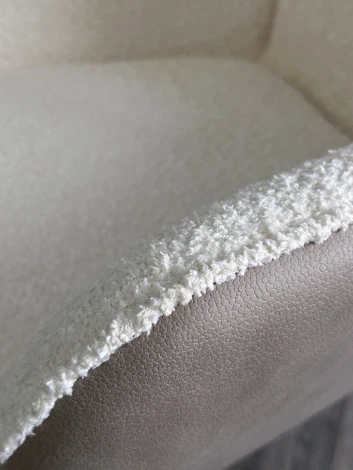 Стул VOLCANO Белый Wales-101, ткань / светло-бежевый Maison 09, экокожа/  черный каркас, DISAUR