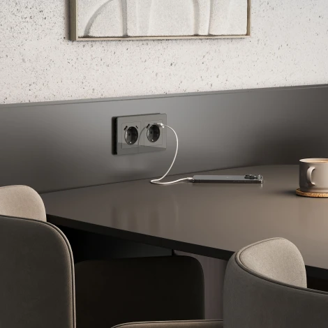 Розетка с заземлением,шторками и USB Type A+С (графит акрил) Werkel W1171744 (a064093)