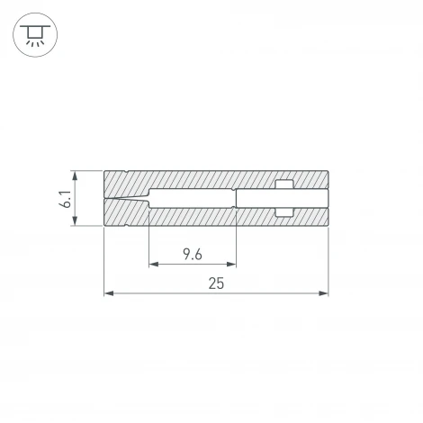 Профиль с экраном ARH-NANOLINE-5-2000 ANOD (Алюминий) 023911 Arlight