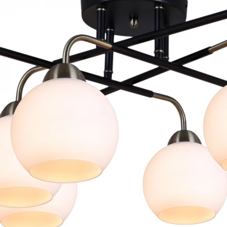 Потолочная люстра на штанге ILLUMICO IL0252-8CSQ-79 BK AB (220V)