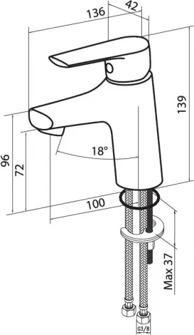 Смеситель Damixa RedBlu Origin Balance 790210000 для раковины