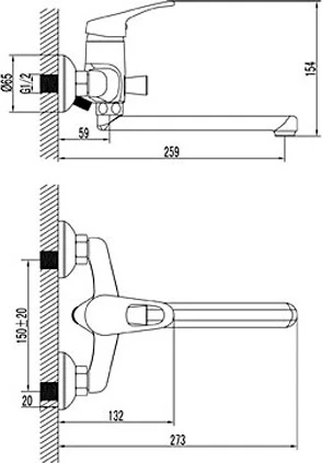 Смеситель Lemark Omega LM3110C универсальный