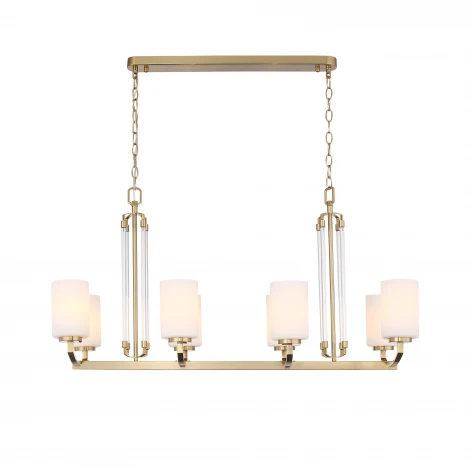 Подвесная люстра ST Luce SL1403.333.08 Опал Латунь/Прозрачный E27*8 40W