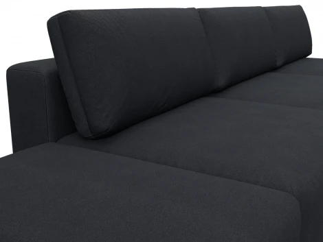 Диван прямой модульный с пуфом Лига-060 НПБ Лонг (ЛДСП,Брус,Фанера/Пластик/Замша/Темно-серый) Лига Диванов 129483