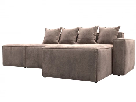 Диван угловой модульный Лига-063 угол правый (ДСП/Пластик/Велюр/Бежевый) Лига Диванов 129793