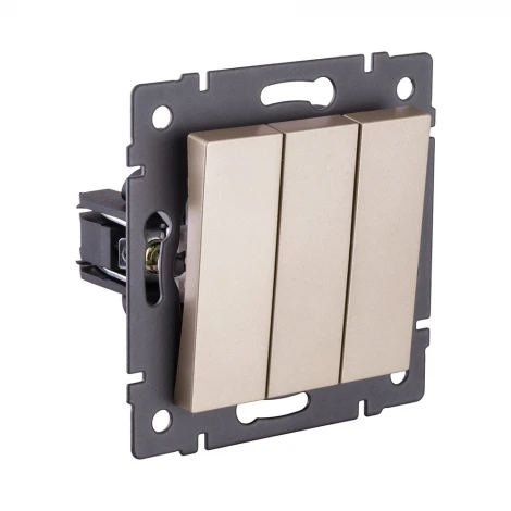 Выключатель 3-клавишный 10А/250В золотой Kollinger REA-S-012GD для Aspekt, Eleganz, Reflex