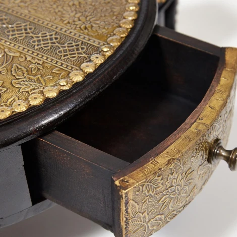 Столик Secret De Maison 3 SLONA ( mod. ND-005) этническая роспись (дерево манго/латунная чеканка)