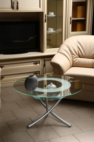 Стол журнальный Дуэт 4 металлик/ прозрачное от фабрики Mebelik