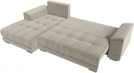 Диван угловой НордСтар левый угол (Бежевый/Микровельвет) Лига Диванов арт.121113L