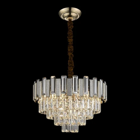 Подвесная люстра ярусная каскадная Wertmark Candida WE131.09.303 (220V, хрусталь, на цепи)