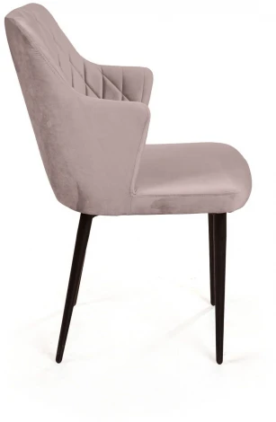 Стул с подлокотниками Hunt ромб, бархат пепельно-бежевый 25 / чёрный конус Top Concept 75269