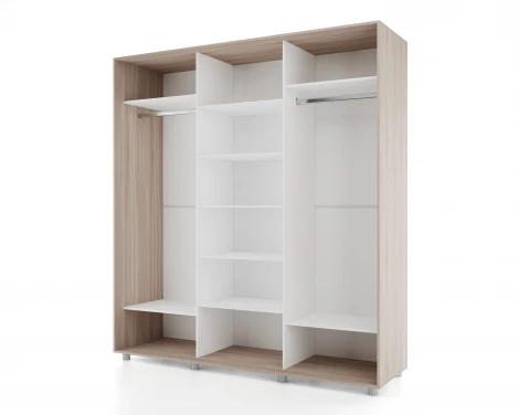 Шкаф-купе, 177х60х230 Шимо светлый с зеркалом МАМА Prime 102098