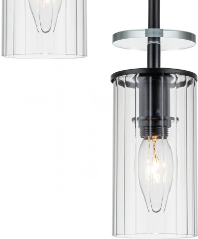 Подвесной светильник Escada Avolto 10191/3 3х40Вт Е14, металл/стекло, черный (220V, на проводе, круглые)