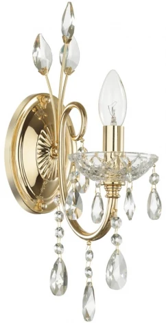 Бра Odeon Light Versia 4977/1W (220V, хрусталь, подвески, подсвечник, свеча)