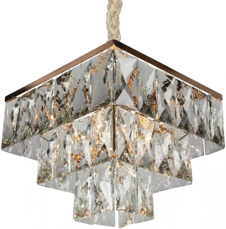 Подвесная люстра ярусная Omnilux 726 OML-72603-06 (220V, хрусталь, на цепи)