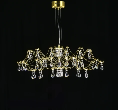 Подвесная люстра светодиодная с пультом и хрустальными подвесками Asfour MyFar Ersilia MR2662-60P-50AD