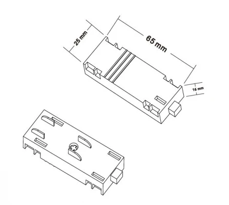 Соединитель питания прямой для накладного шинопровода 220V Crystal Lux Space 220 CLT 0.205 03 BL
