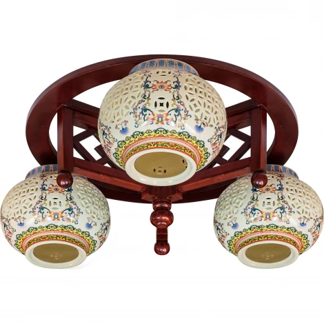 Потолочная люстра N-Light 6111 6111-3 красное дерево