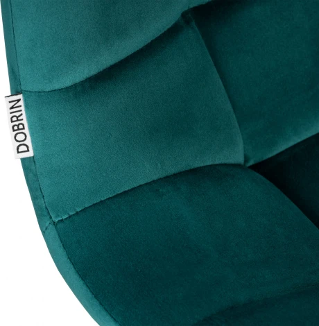 Стул барный Dobrin NICOLE (черные матовые ножки, морской волны велюр (108-119))