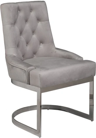 Обеденный стул Garda Decor 76AR-62105 (Хром/Светло-серый)