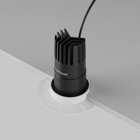 Встраиваемый светильник под гипсокартон Maytoni Dip DL120-10W-2.7K-TRS-B (LED, 220V, круглые)
