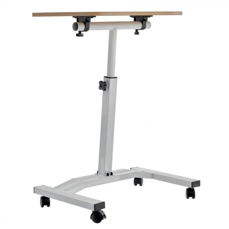 Стол многофункциональный на колёсах, 48x40 см, «РОЛЕТ», 1 ножка, регул.высота, мдф, металл, тёмн. дерево, чёрный