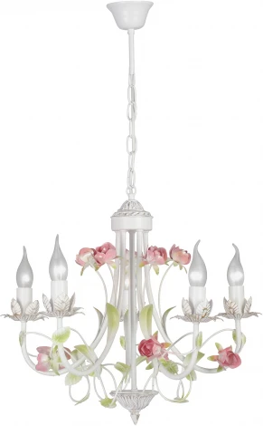 Подвесная люстра V1138-0/5 Vitaluce (220V, на цепи, свеча, цветы)