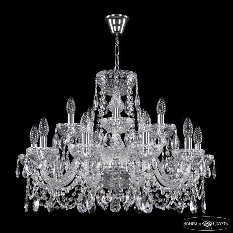 Подвесная люстра Bohemia 5402 5402/10+5/240 Ni Clear/M-1G