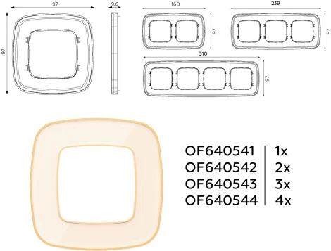 Рамка Ambrella Volt OMEGA Coint (Бежевый Стекло органическое/Шампань) 4-ая OF640344