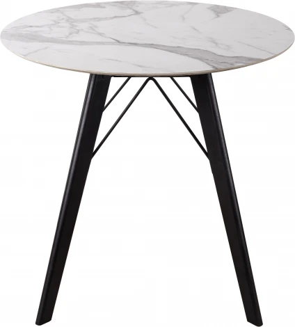 Стол обеденный обеденный JET CERAMIC круглый d-80 (Дерево бук, Венге) CA Wenge Statuario 80x80